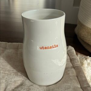 ANTHRO White Ceramic Utensils Holder